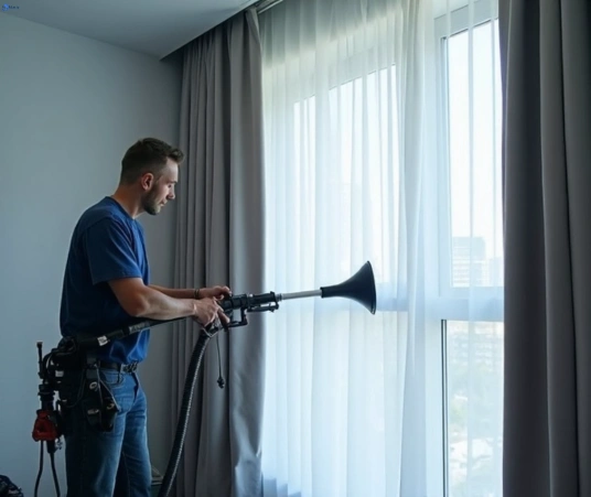 Professional residential curtain cleaning process equipment Matty Curtain Cleaning yandina-creek