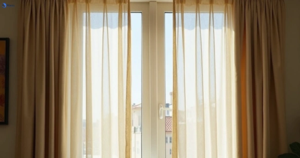 Dull dusty drapes in yandina-creek before professional cleaning